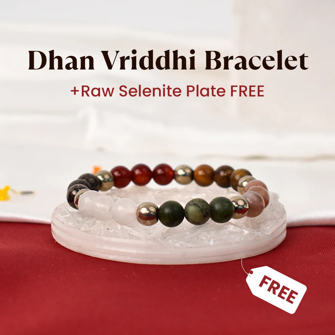 Dhan Vriddhi Set (FREE Raw Selenite Plate Included)