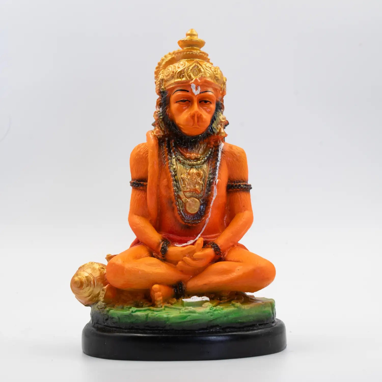 Sinduri Hanuman Pooja Statue Idol Comfortable Polyresin for Decoration Gift Mandir Temple Vastu Showpiece (Orange)