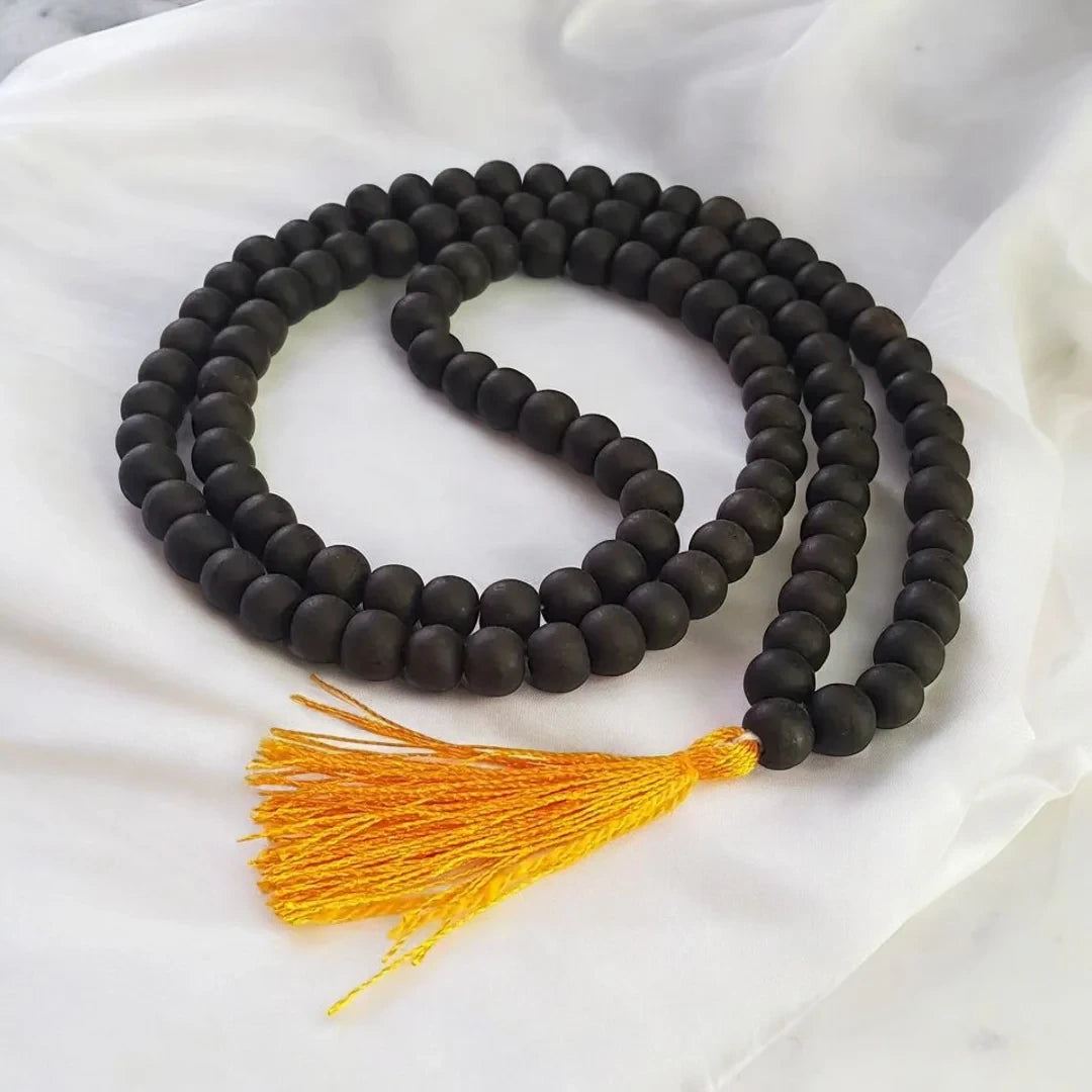 Karungali Japa Mala - 108+1 Beads | Blessed with Sadhu Mantras I Without Cup Natural