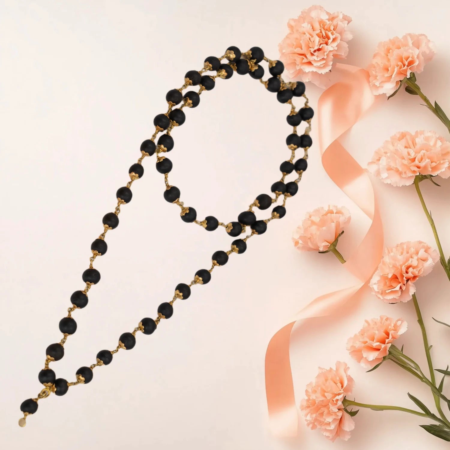 Traditional Karungali Japa Mala - Blessed with Sadhu Mantras I Copper Plated