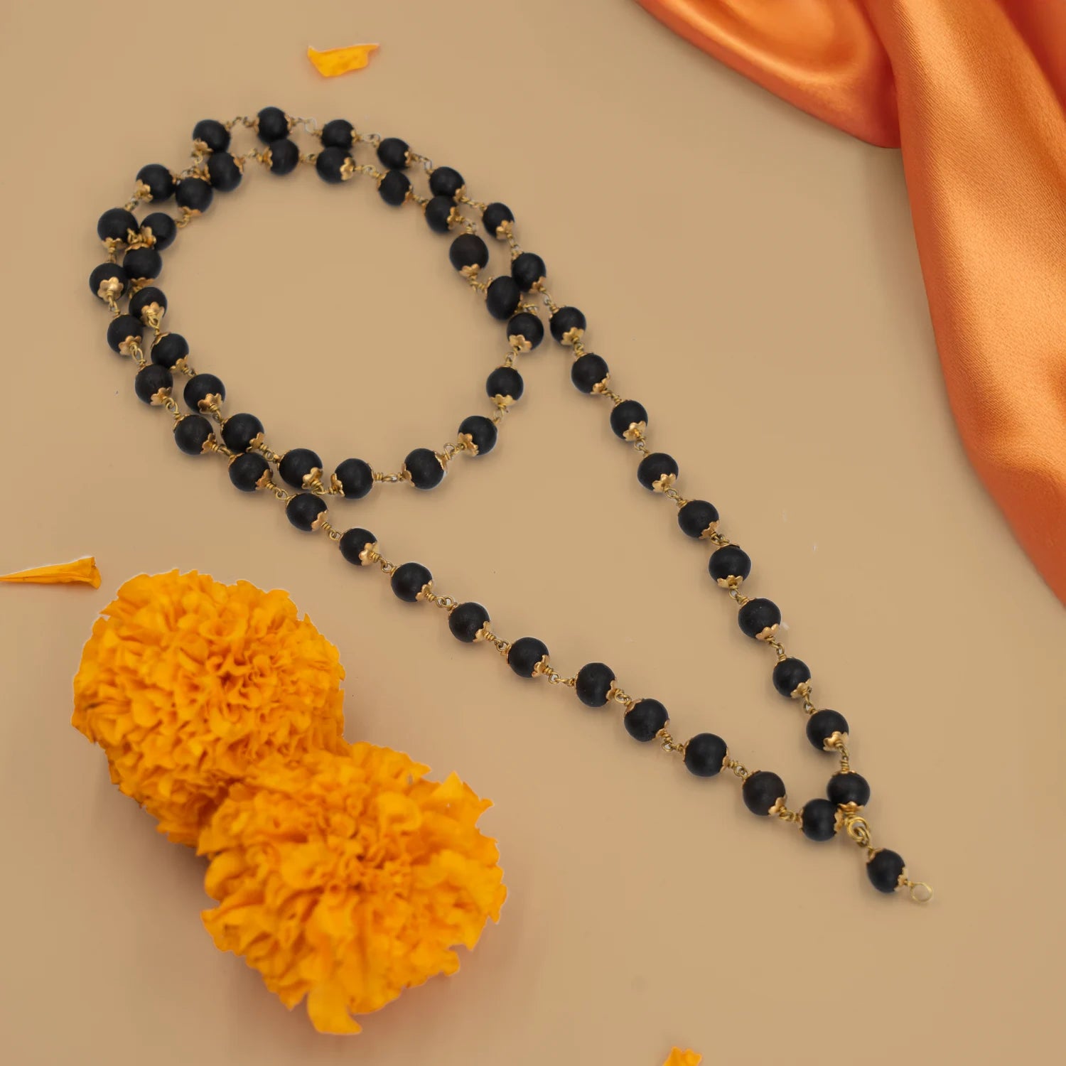 Traditional Karungali Japa Mala - Blessed with Sadhu Mantras I Copper Plated