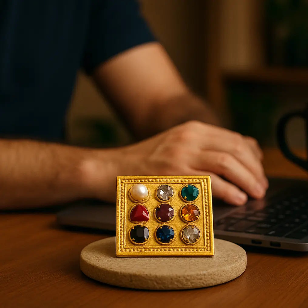 Navgrah Yantra with Navratna Stones | Powerful Vedic Pooja Yantra for Wealth, Business Growth, Career Success & Prosperity
