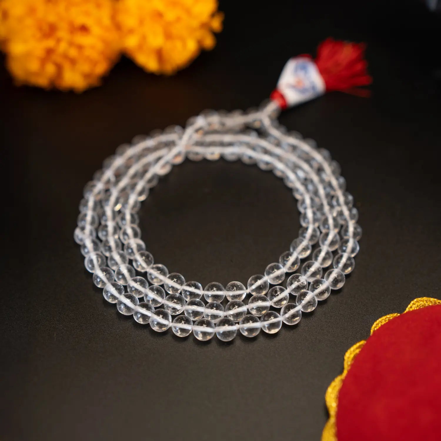 Original Crystal Quartz/Sphatik Mala | Lab Certified 108+1 Beads | Size: 6.00-6.50mm | for Both Men & Women