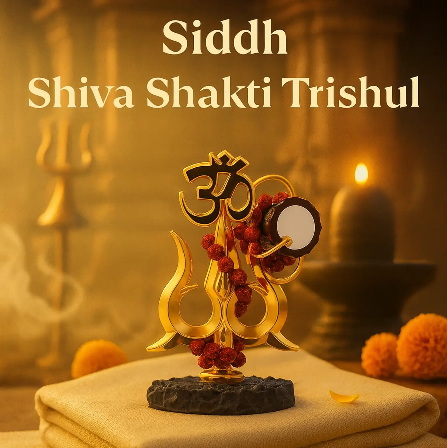 Shiva Shakti Trishul  | Original  5 Mukhi Rudraksha